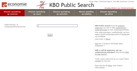 kbo public search op ond